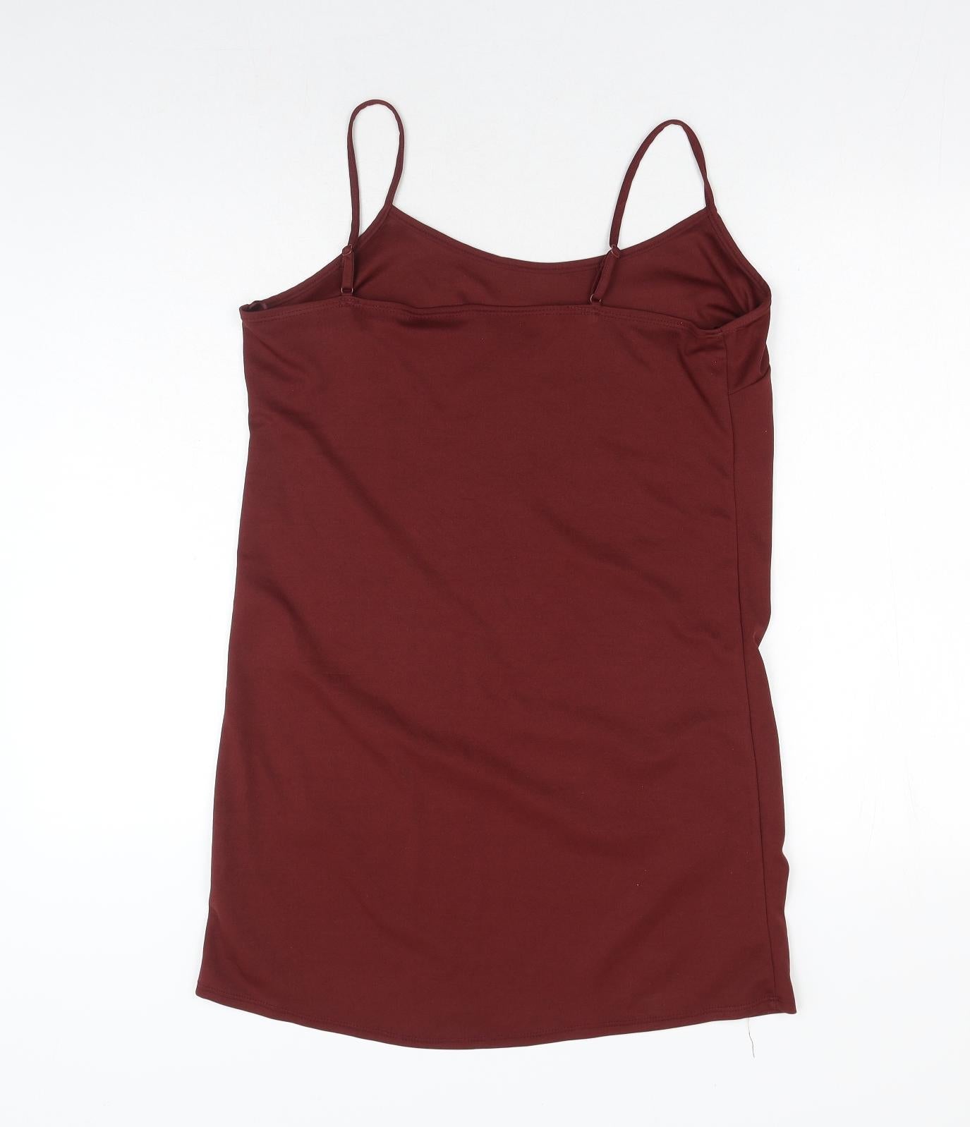 George Womens Brown Polyester Shift Size 12 Round Neck Pullover