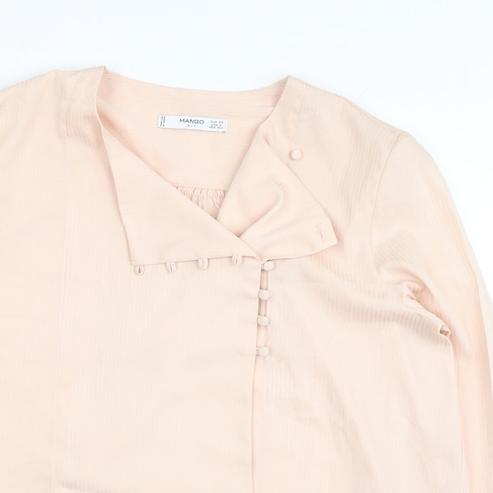 Oasis Womens Pink Polyester Basic Blouse Size XS V-Neck