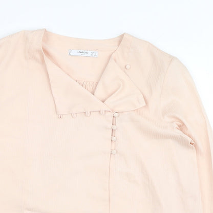 Oasis Womens Pink Polyester Basic Blouse Size XS V-Neck