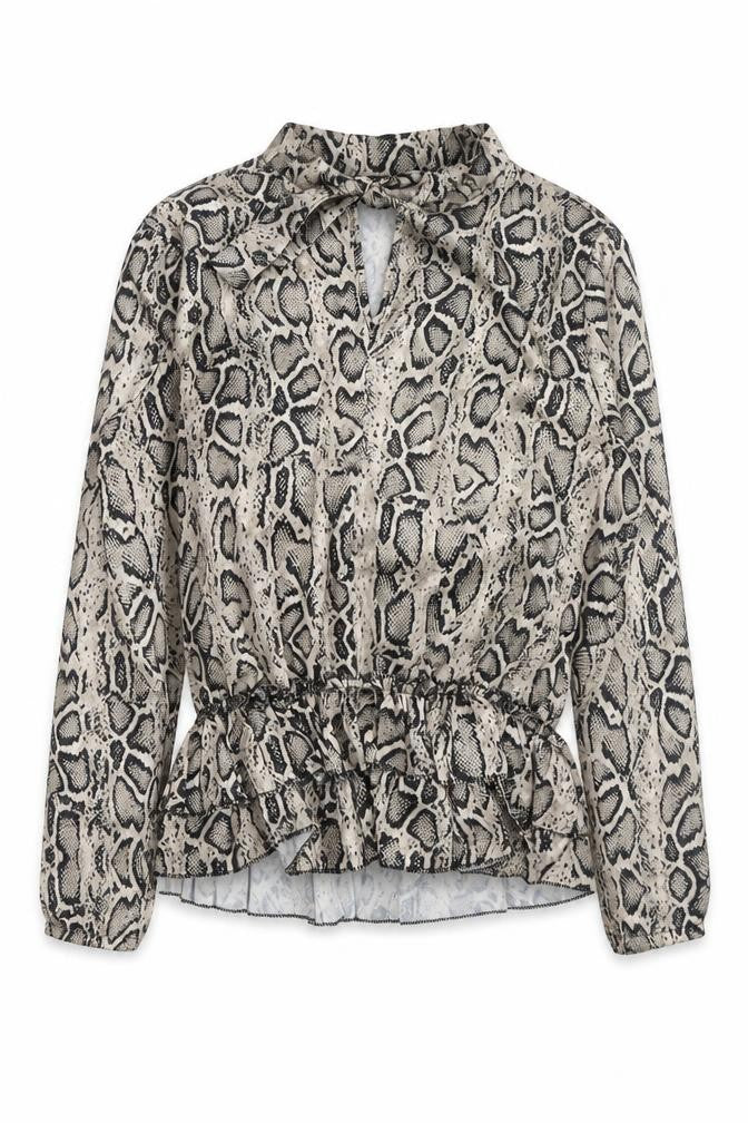 Cameo Rose Womens Beige Geometric Cotton Basic Blouse Size S V-Neck