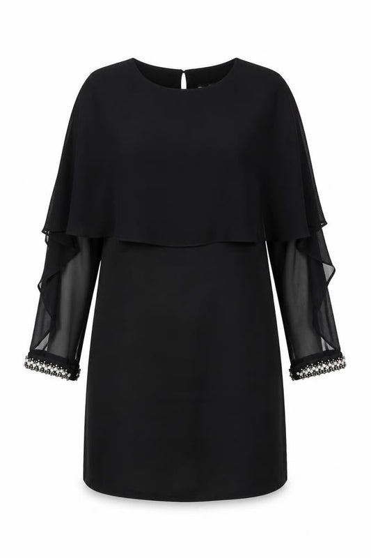 F&F Womens Black Polyester Shift Size 10 Round Neck Button
