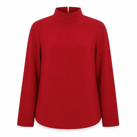Atmosphere Womens Red Polyester Basic Blouse Size 10 Mock Neck