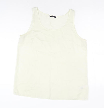 Marks & Spencer Womens White Polyester Basic Tank Size 16 Round Neck