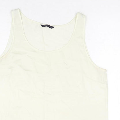 Marks & Spencer Womens White Polyester Basic Tank Size 16 Round Neck