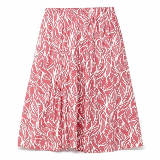 Preworn Womens Brown Floral Polyester Flare Skirt Size 32 in
