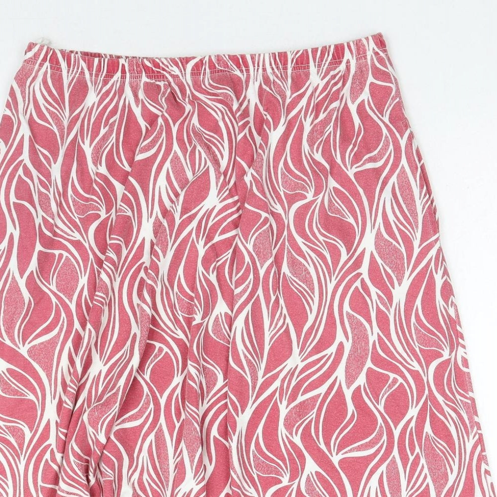 Preworn Womens Brown Floral Polyester Flare Skirt Size 32 in