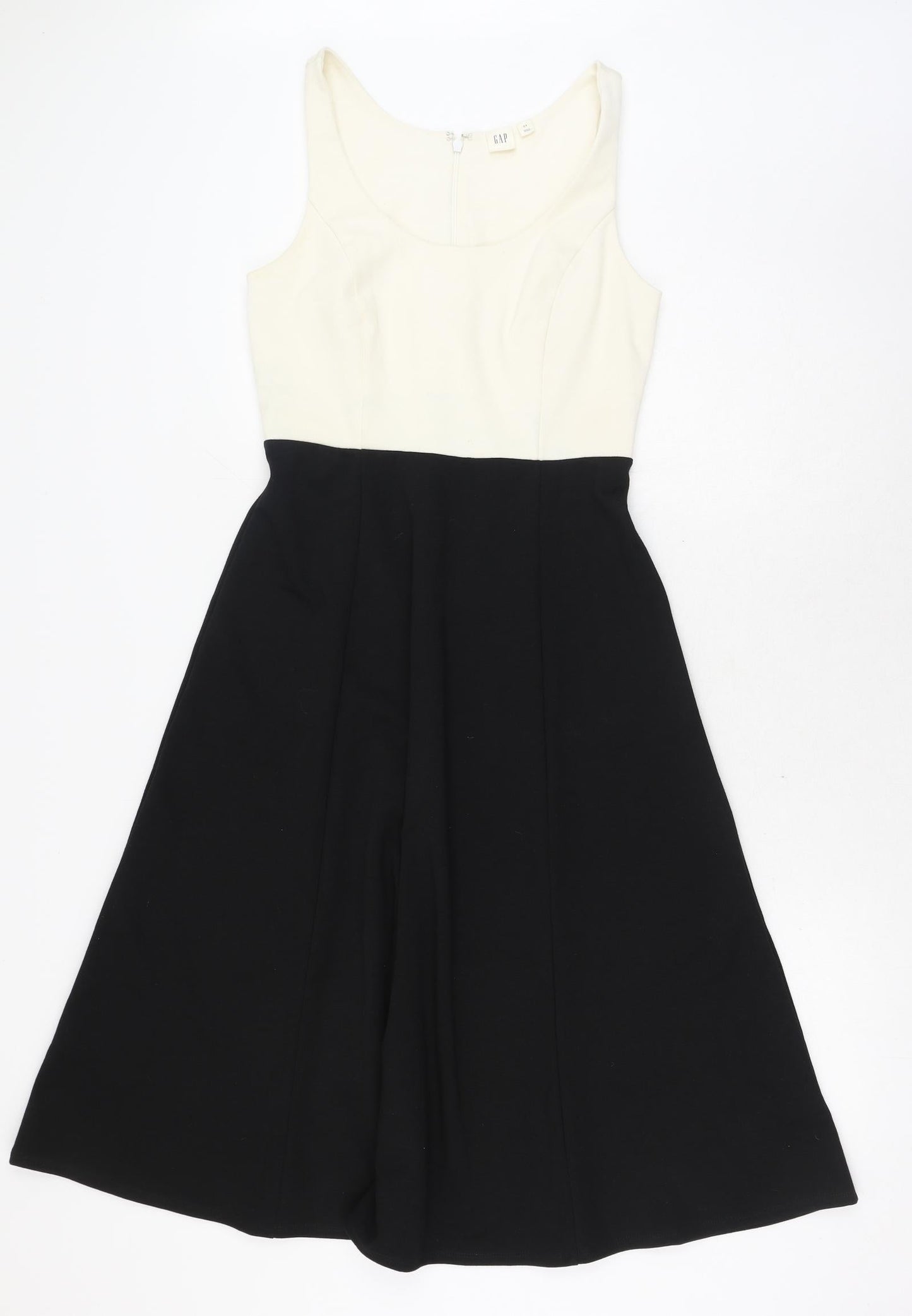 Gap Womens Black Polyester Fit & Flare Size 4XL Scoop Neck Zip