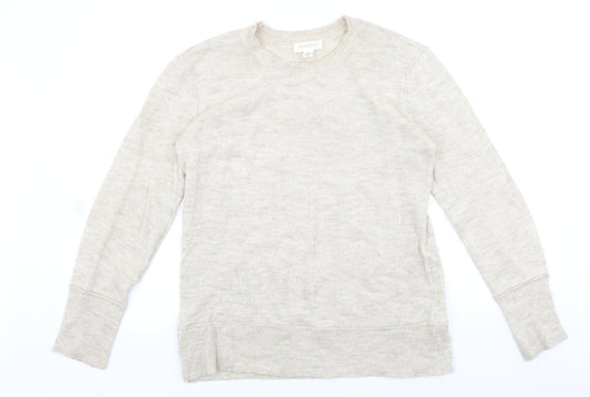 Treasure Bond Womens Beige Round Neck Acrylic Pullover Jumper Size M
