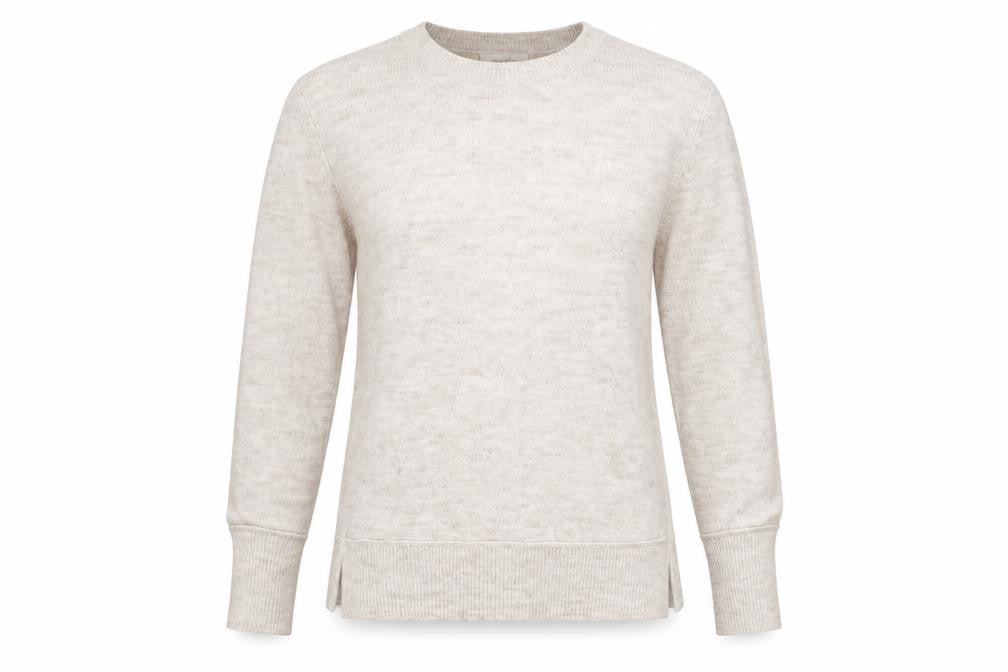 Treasure Bond Womens Beige Round Neck Acrylic Pullover Jumper Size M