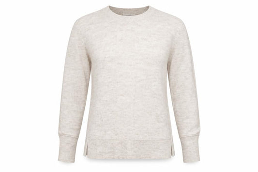 Treasure Bond Womens Beige Round Neck Acrylic Pullover Jumper Size M