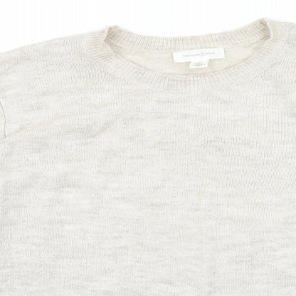 Treasure Bond Womens Beige Round Neck Acrylic Pullover Jumper Size M