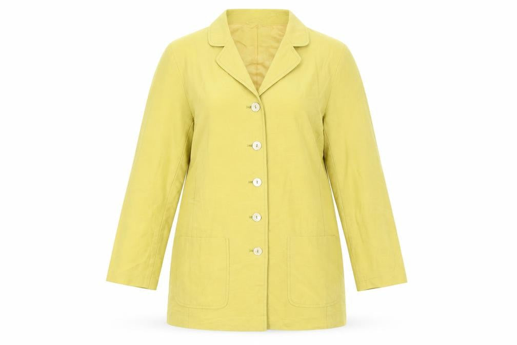 Monsoon Womens Yellow Pea Coat Coat Size 14 Button