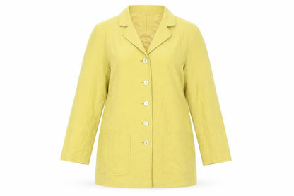 Monsoon Womens Yellow Pea Coat Coat Size 14 Button