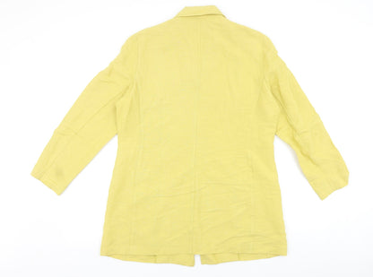 Monsoon Womens Yellow Pea Coat Coat Size 14 Button