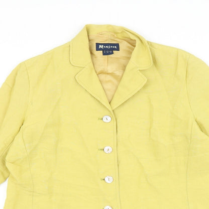 Monsoon Womens Yellow Pea Coat Coat Size 14 Button