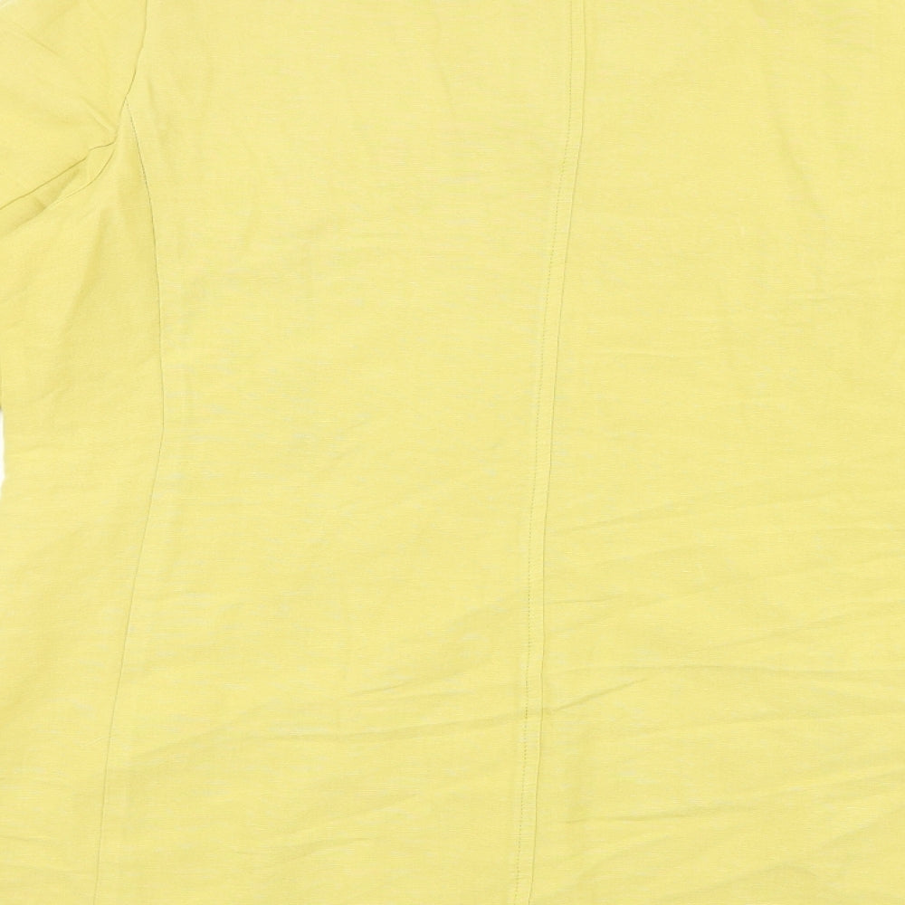 Monsoon Womens Yellow Pea Coat Coat Size 14 Button