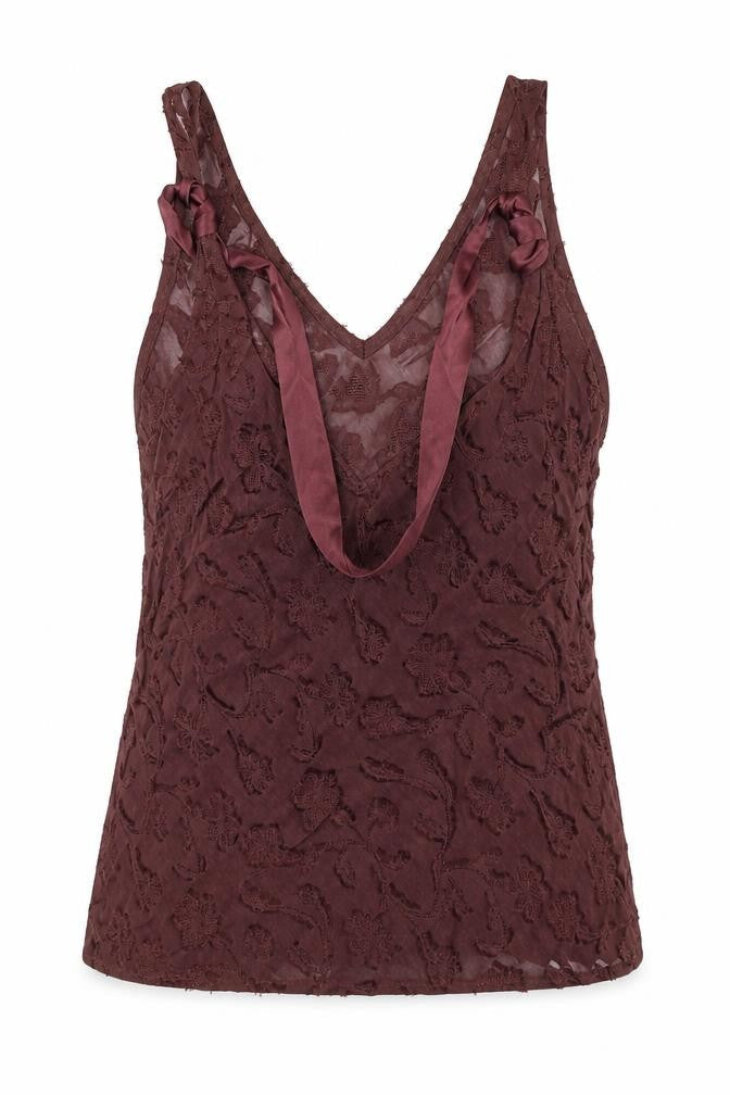 CARACTERE Womens Brown Polyester Basic Blouse Size 12 V-Neck