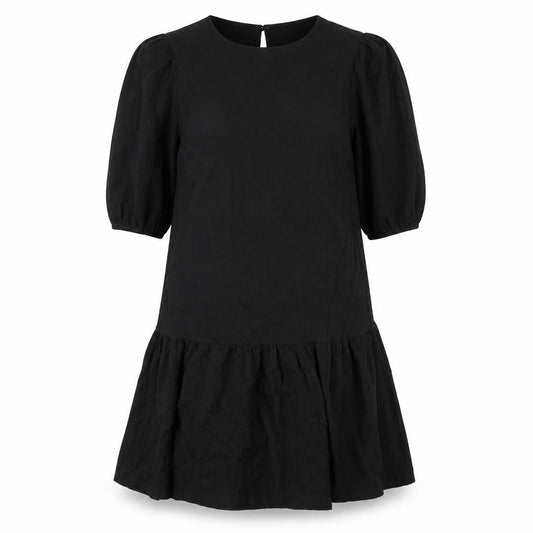 Primark Womens Black Polyester Shift Size 6 Round Neck Button