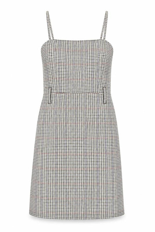 Jennyfer Womens Multicoloured Plaid Polyester Pinafore/Dungaree Dress Size XS Square Neck Zip
