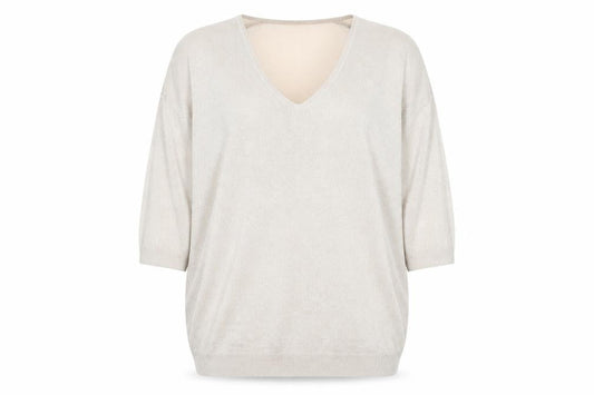 Next Womens Gold V-Neck Cotton Pullover Jumper Size 10 - Batwing