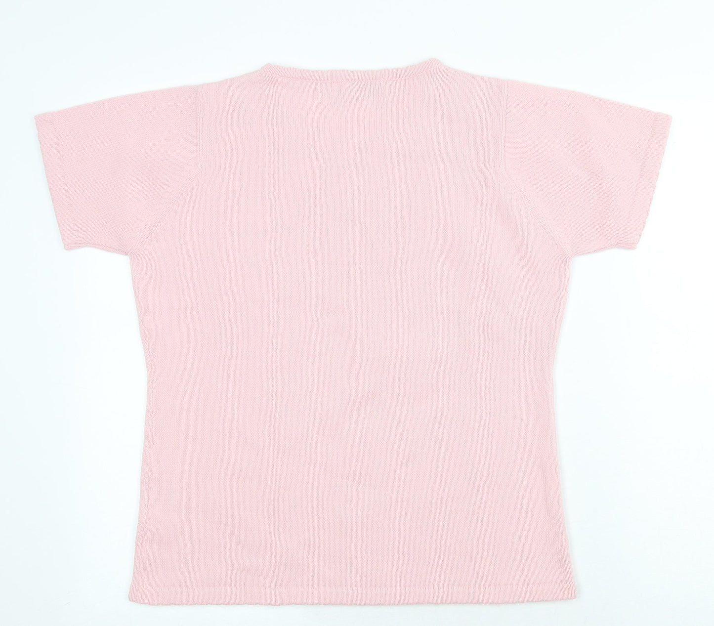 Andrew Marc Womens Pink Round Neck Acrylic Pullover Jumper Size S - Flower