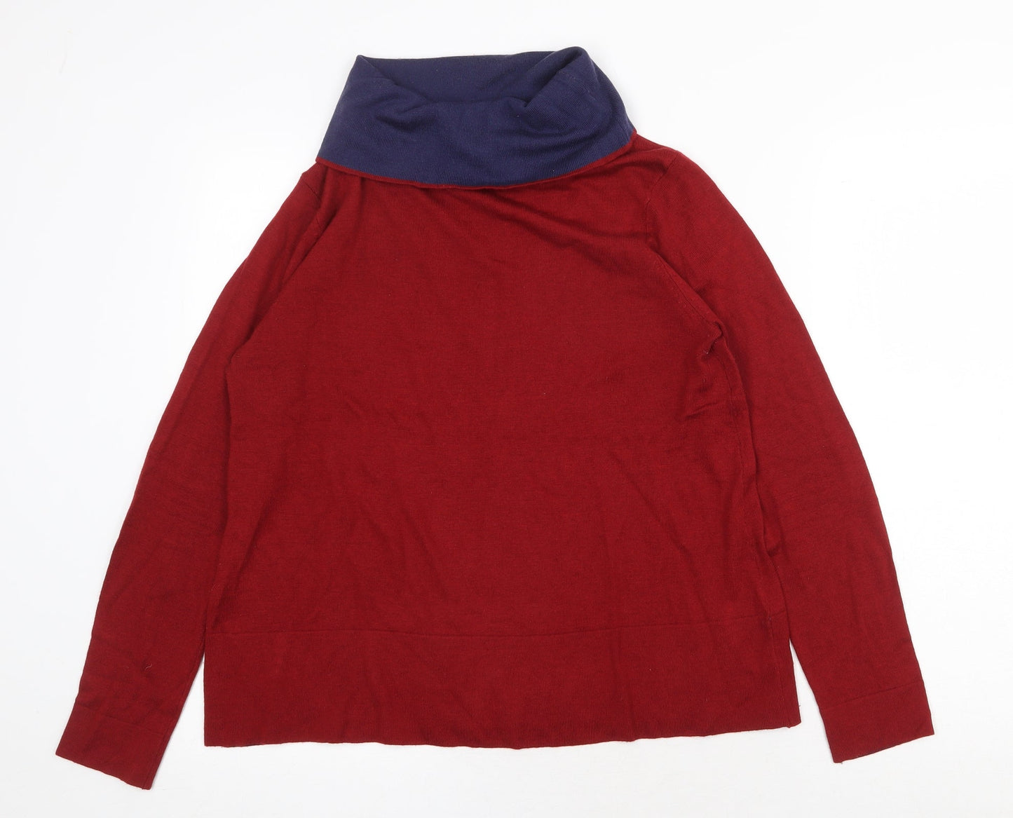 Essential Womens Red Roll Neck Viscose Pullover Jumper Size 10