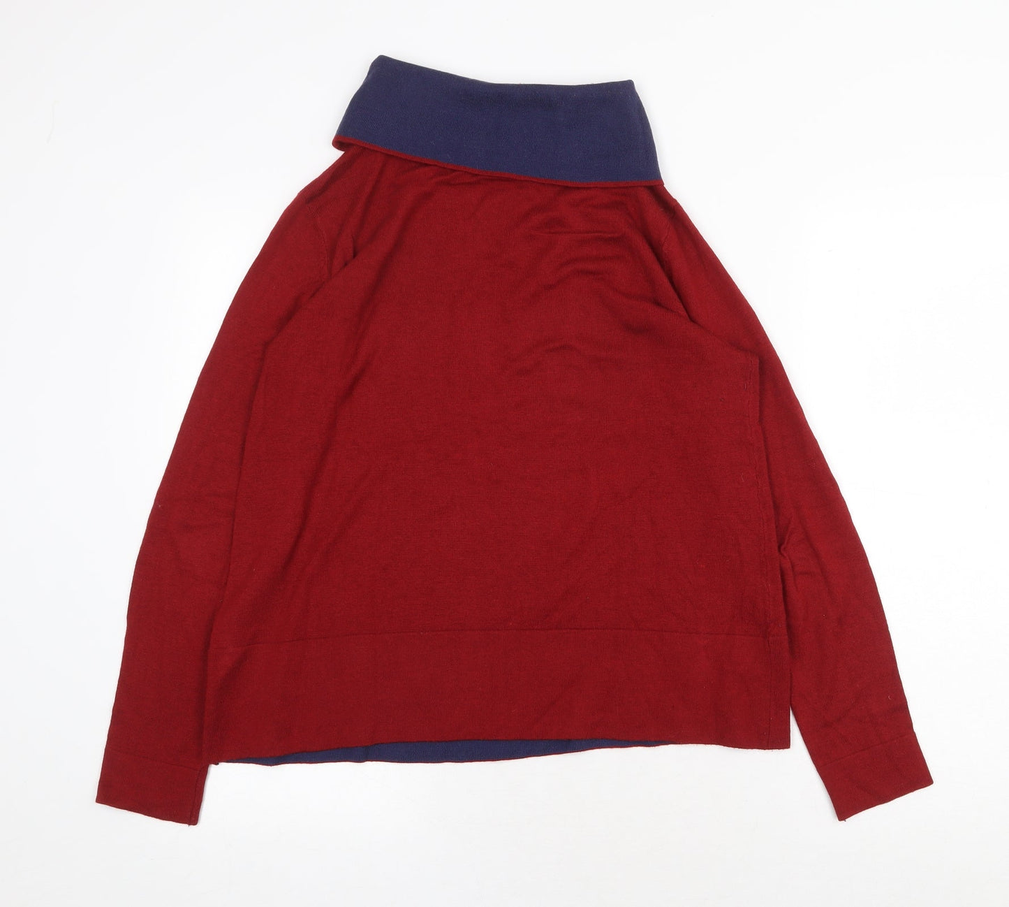 Essential Womens Red Roll Neck Viscose Pullover Jumper Size 10