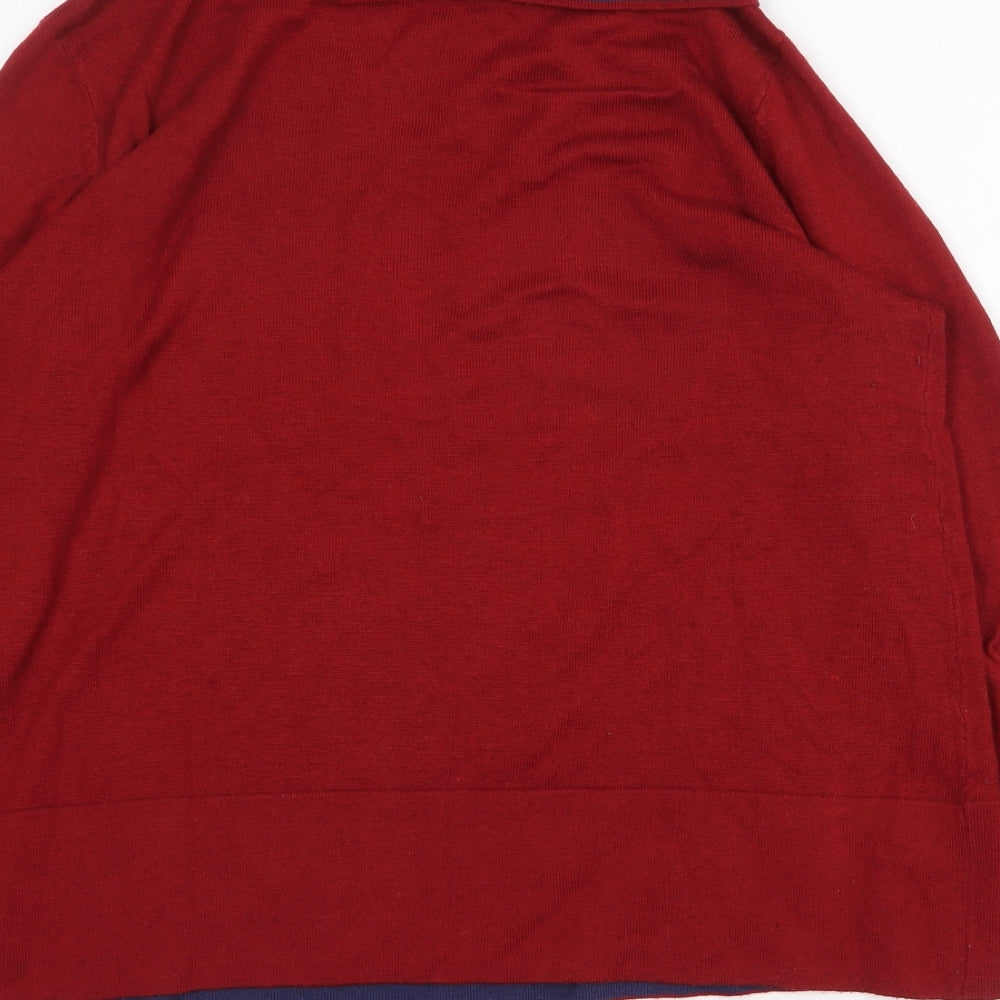Essential Womens Red Roll Neck Viscose Pullover Jumper Size 10