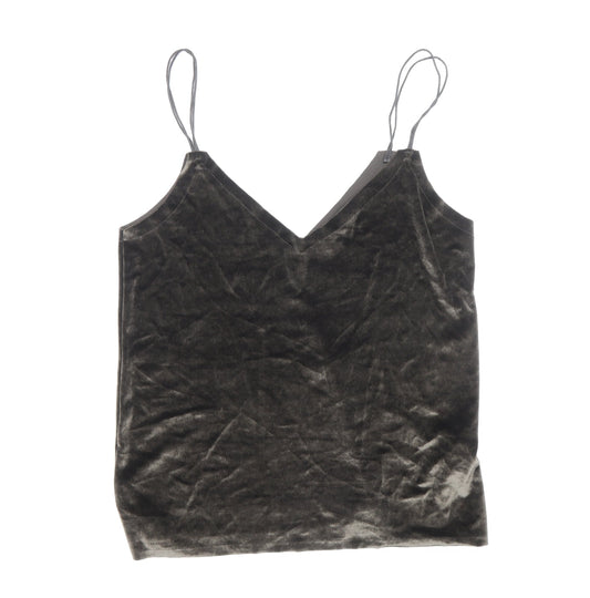 Pull&Bear Womens Brown Polyester Basic Tank Size S V-Neck