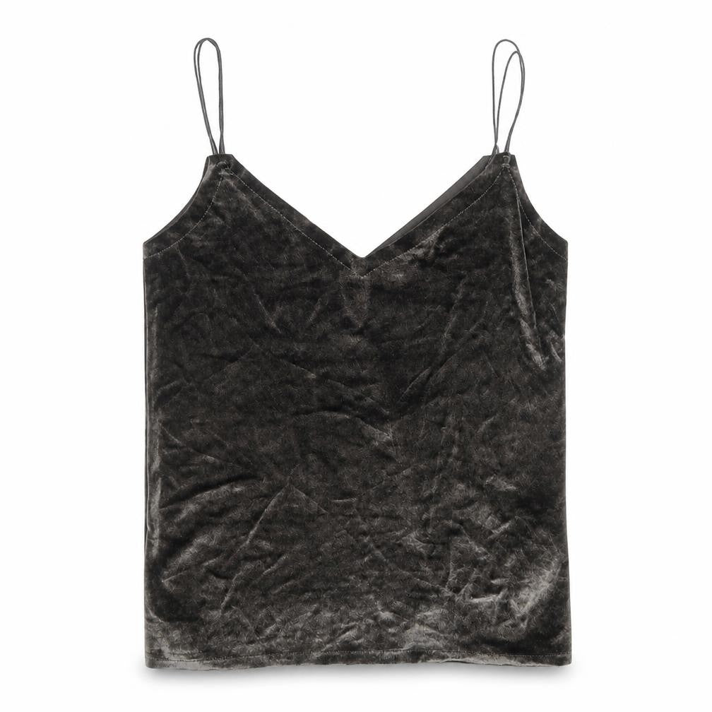 Pull&Bear Womens Brown Polyester Basic Tank Size S V-Neck
