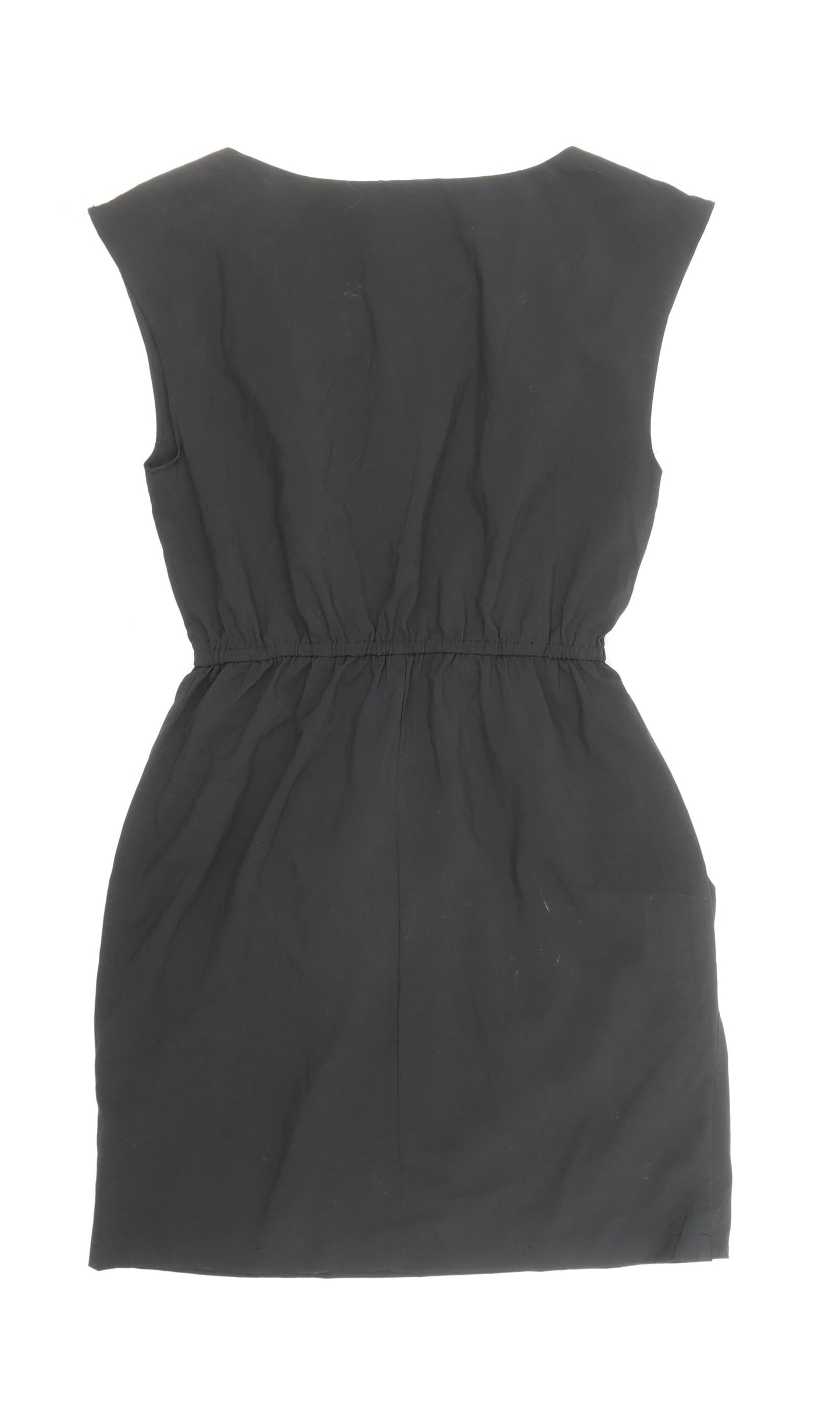 Lila Womens Black Nylon Fit & Flare Size 10 Round Neck Pullover