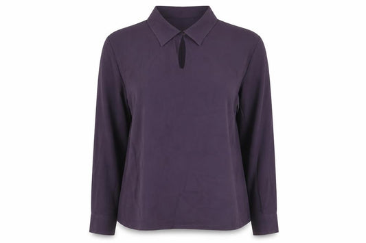 NEXT Womens Purple Polyester Basic Blouse Size 12 Collared