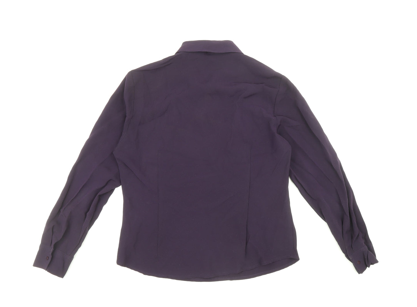NEXT Womens Purple Polyester Basic Blouse Size 12 Collared