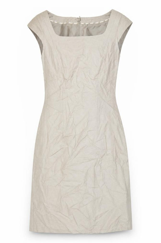 Marks and Spencer Womens Brown Polyester A-Line Size 8 Square Neck Zip