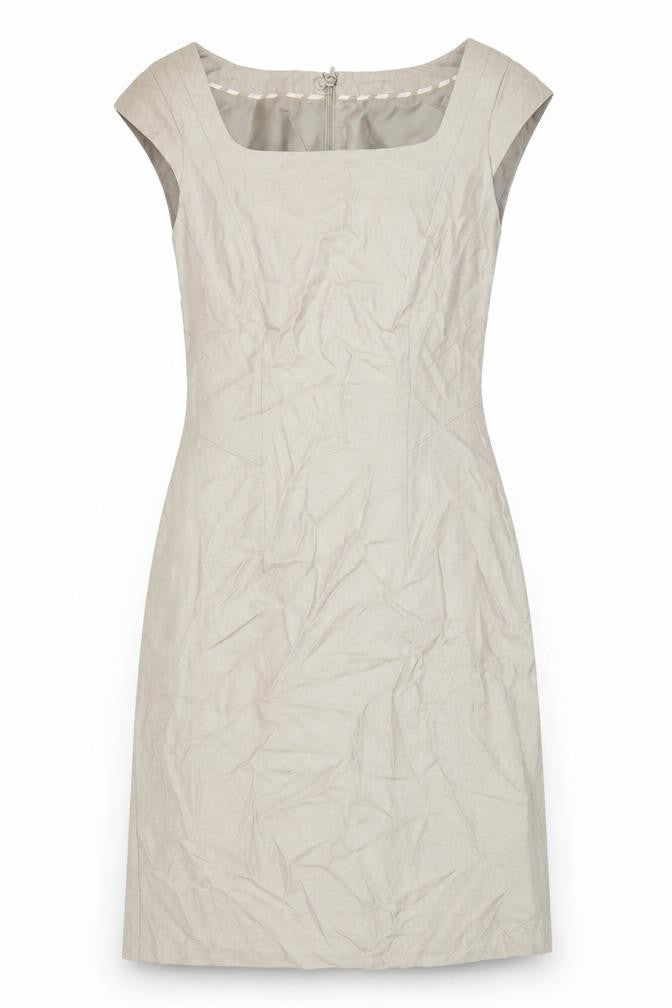 Marks & Spencer Womens Brown Polyester A-Line Size 8 Square Neck Zip