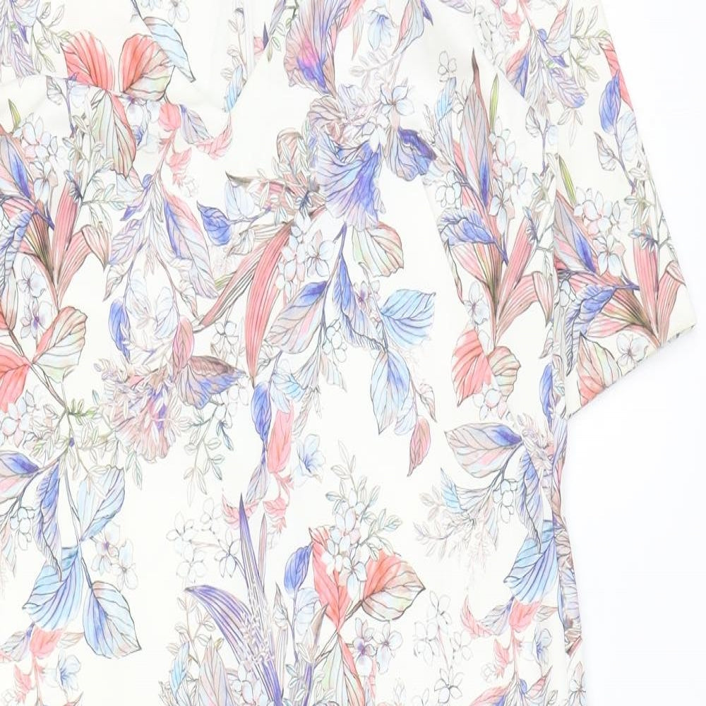 Marks and Spencer Womens Multicoloured Geometric Polyester Shift Size 12 Off the Shoulder Pullover