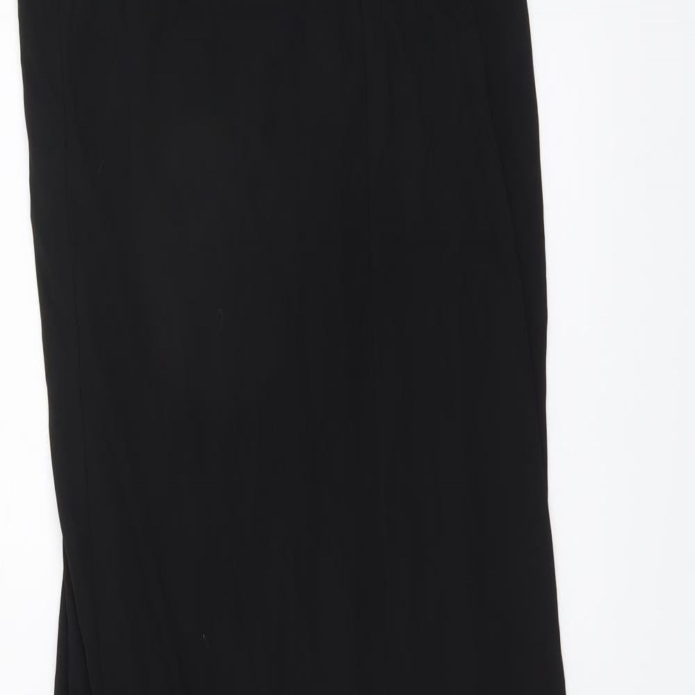 James Lakeland Womens Black Striped Polyester A-Line Size S Scoop Neck Pullover