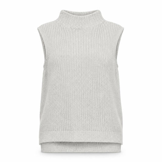 Warehouse Womens Grey Mock Neck Cotton Vest Jumper Size 6