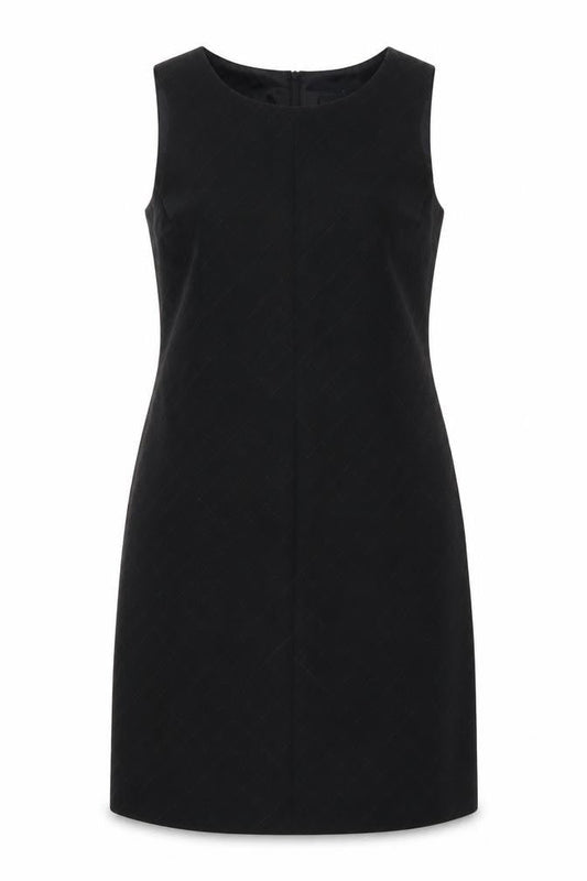 Linea Womens Black Geometric Wool Shift Size 14 Round Neck Zip