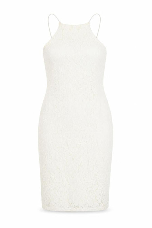 River Island Womens Ivory Floral Polyester Bodycon Size 8 Square Neck Pullover - Cross Strap Detail