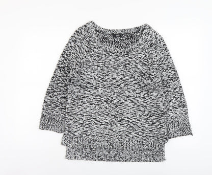 F&F Womens Black Round Neck Acrylic Pullover Jumper Size 10