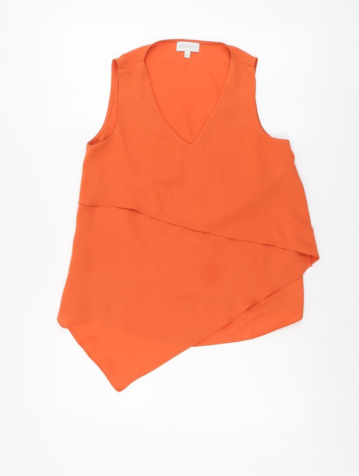 Apricot Womens Orange Polyester Basic Blouse Size 8 V-Neck