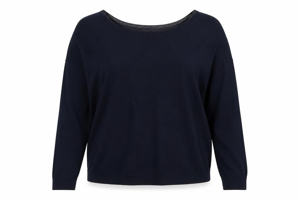 Red Herring Womens Blue Round Neck Viscose Pullover Jumper Size 18