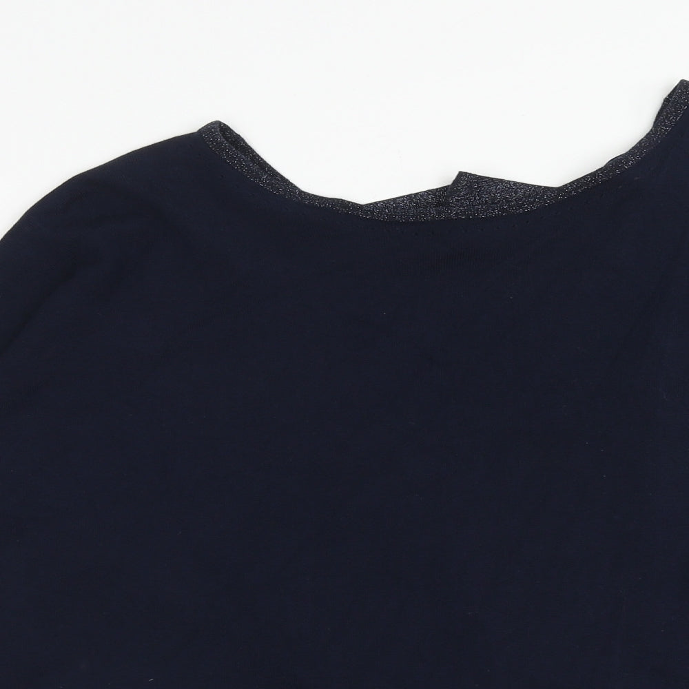 Red Herring Womens Blue Round Neck Viscose Pullover Jumper Size 18