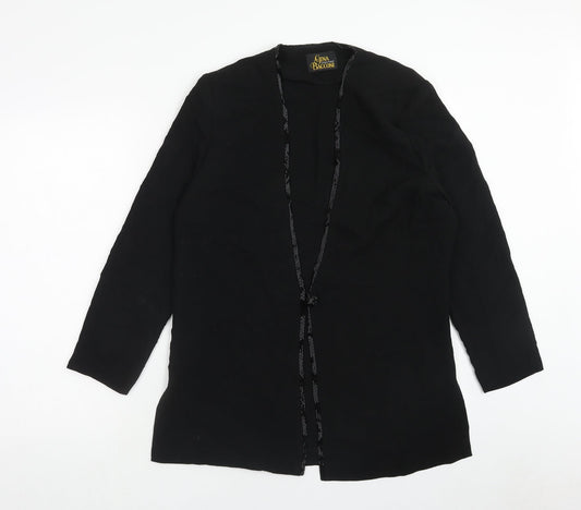 Gina Bacconi Womens Black Jacket Size 12 Hook & Eye
