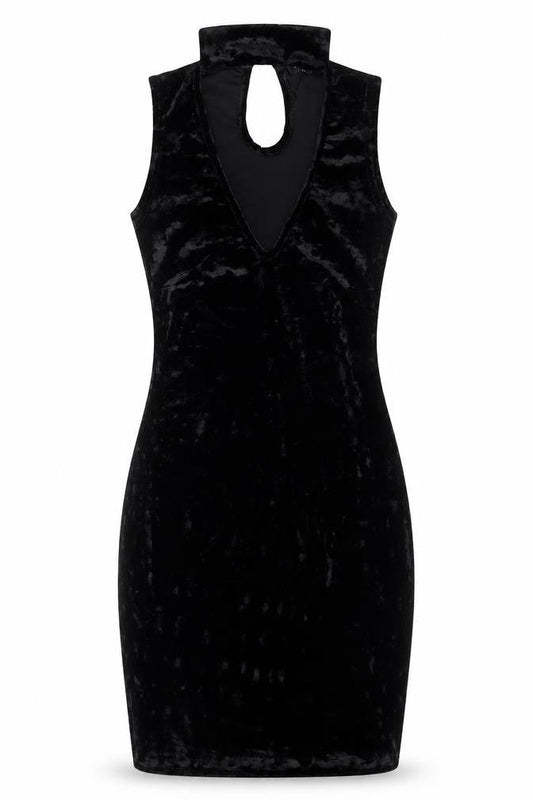 Select Womens Black Polyester Tank Dress Size 6 V-Neck Button