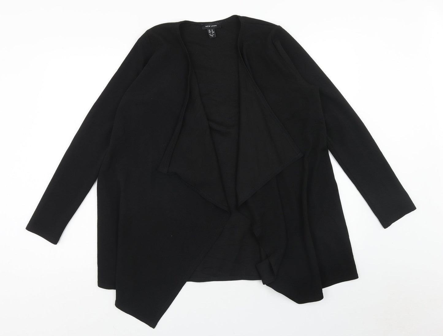 New Look Womens Black Polyester Wrap T-Shirt Size M V-Neck