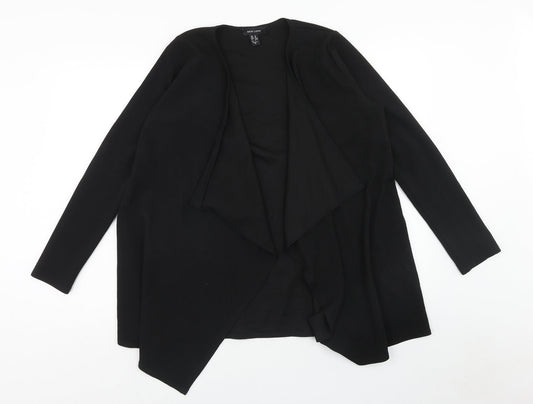 New Look Womens Black Polyester Wrap T-Shirt Size M V-Neck