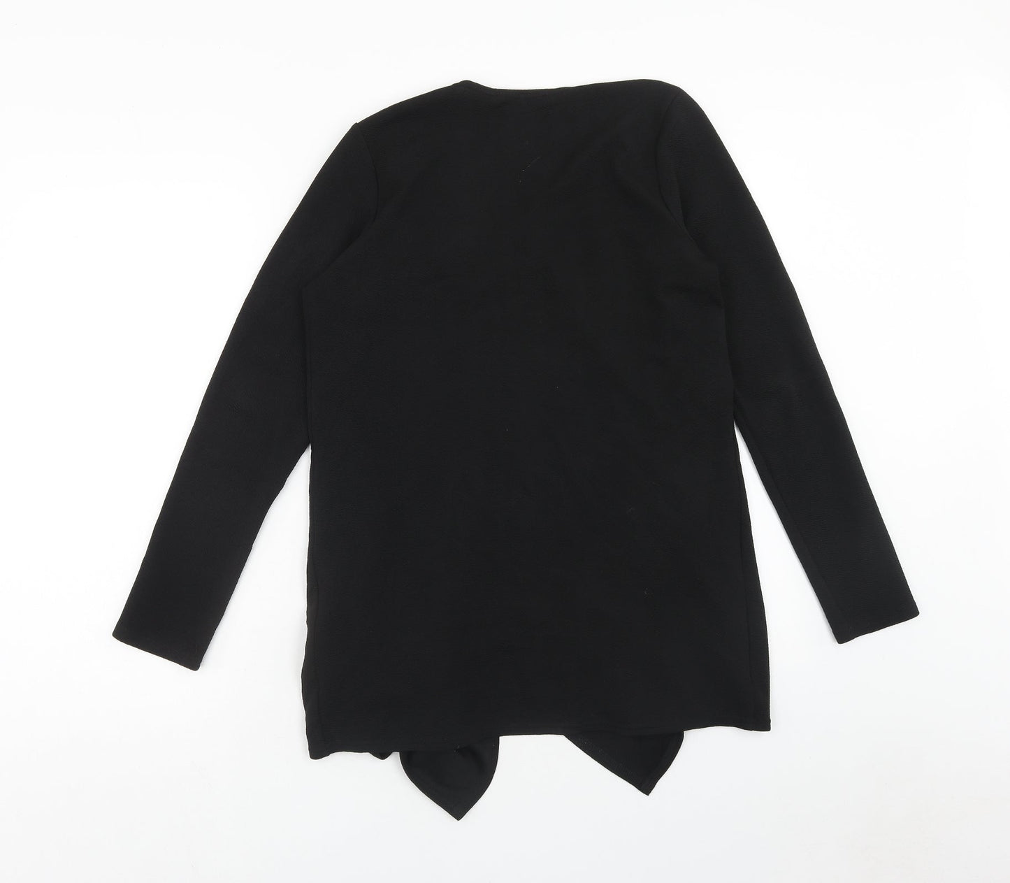 New Look Womens Black Polyester Wrap T-Shirt Size M V-Neck