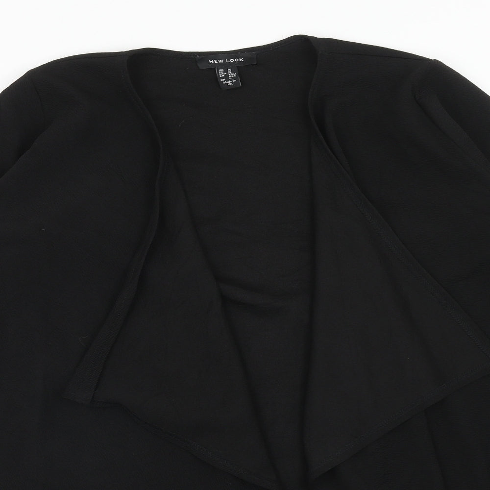 New Look Womens Black Polyester Wrap T-Shirt Size M V-Neck